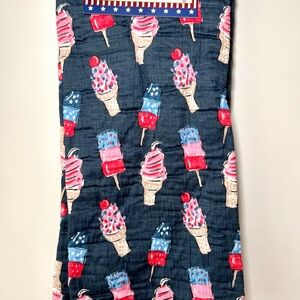2 Patriotic Ice Cream Kitchen Towels Cotton Gauze Red White Blue Popsicles Cones